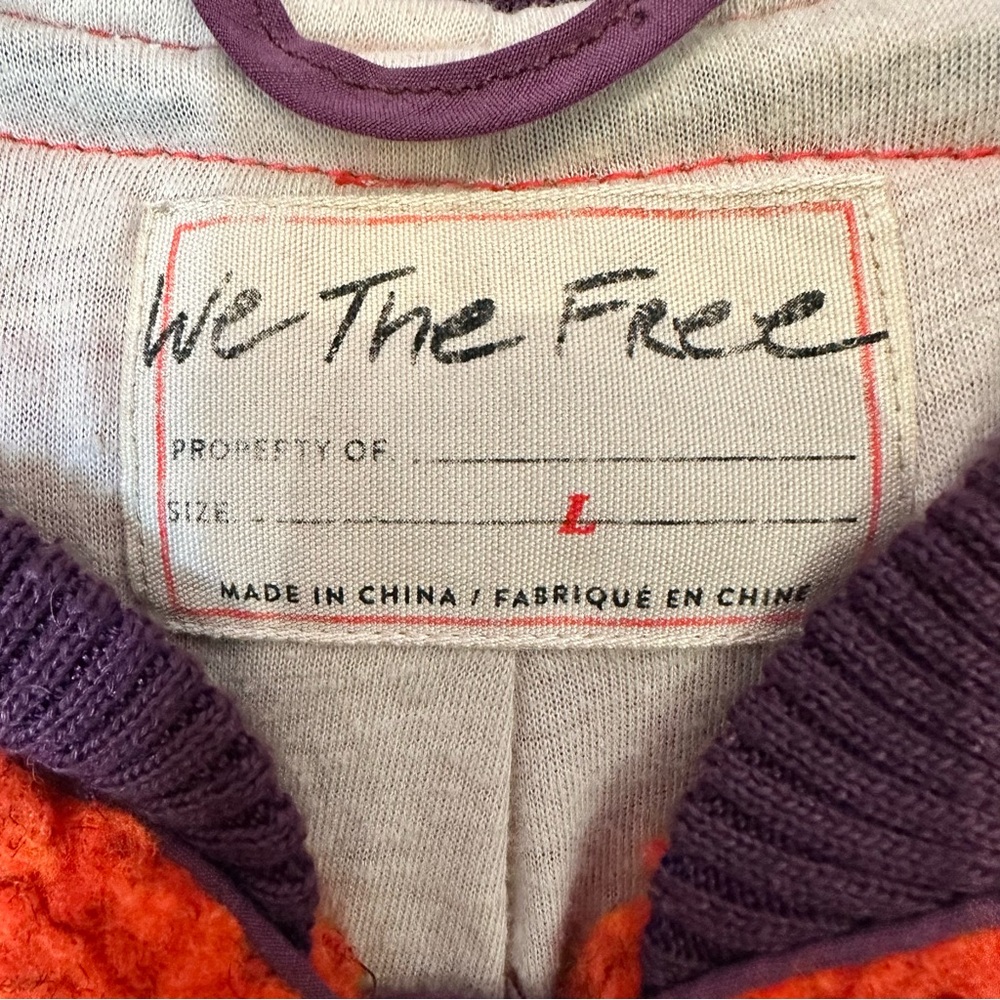 We The Free Rivington Sherpa Teddy Jacket Color-Block Design EUC - Picture 9 of 11
